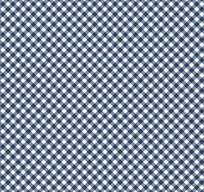Tricoline xadrez mini azul escuro 25x150cm - Un