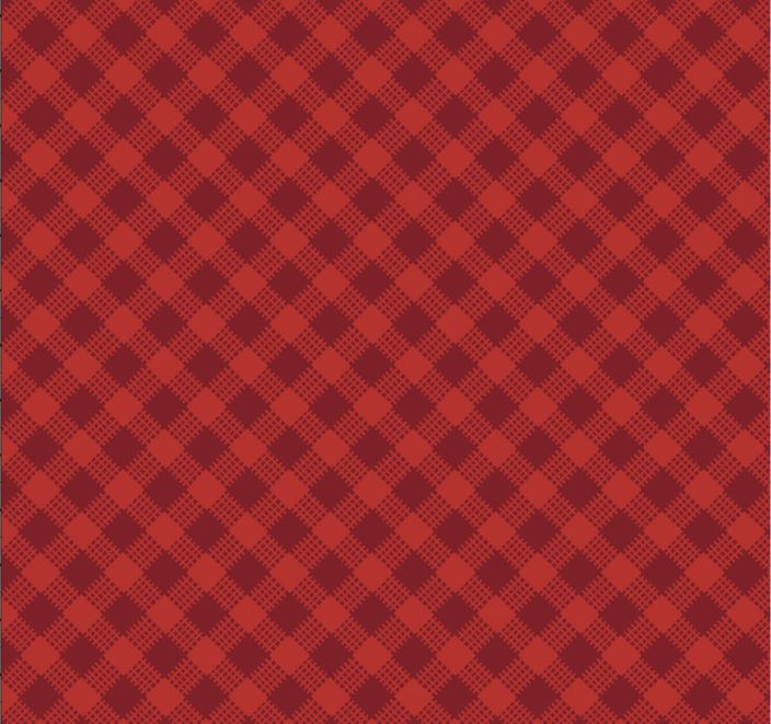 Tricoline xadrez vermelho 25x150cm - Un