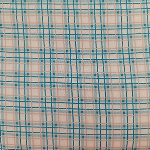 Tricoline xadrez azul 50x150cm - Un