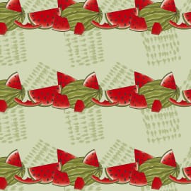 Tricoline faixas com melancias 50x150cm - Un