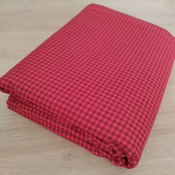 Tricoline natal xadrez vermelho 50x150cm - Un
