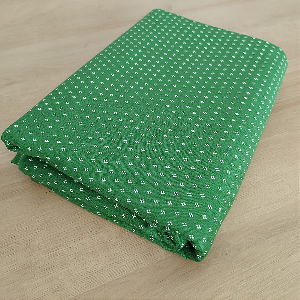 Tricoline bolinhas craqueladas fundo verde natal 50x150cm - Un