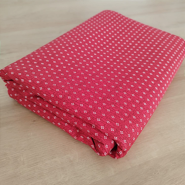 Tricoline bolinhas craqueladas fundo vermelho natal 50x150cm - Un