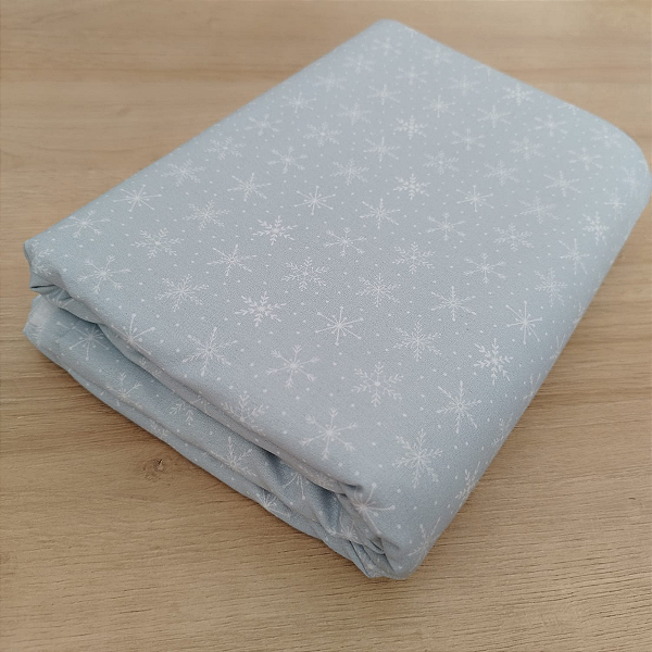 Tricoline natal flocos de neve fundo azul claro 50x150cm - Un