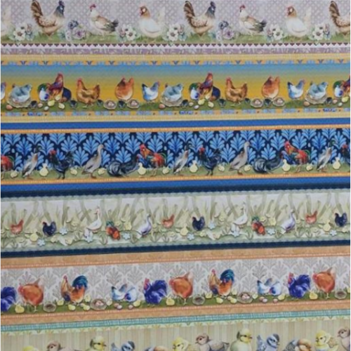 Tricoline digital faixas aves 53x150cm - Un