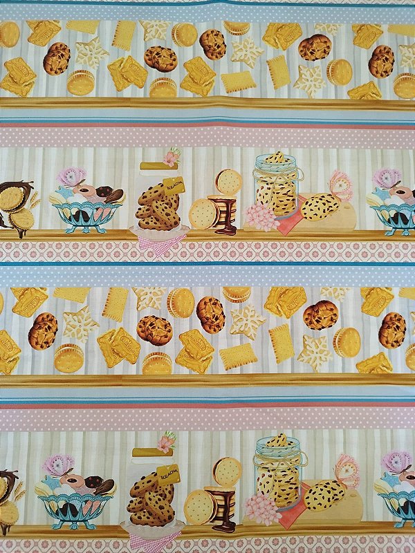 Tricoline digital faixas bolachas 53x150cm - Un