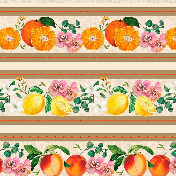 Tricoline digital faixas frutaria 50x150cm - Un