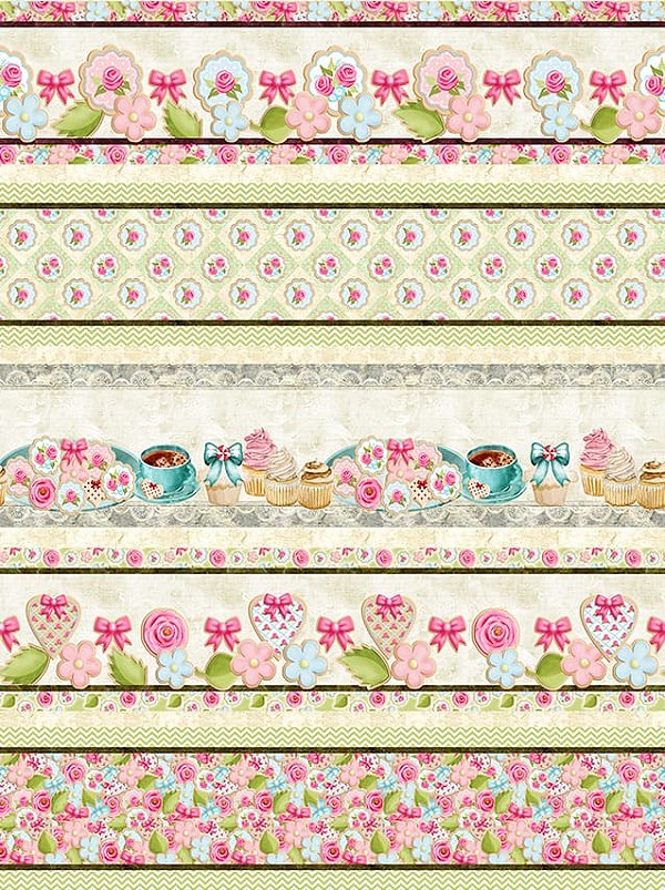 Tricoline digital faixas cookies 50x150cm - Un