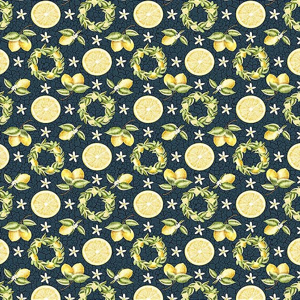 Tricoline digital limão floral 50x150cm - Un