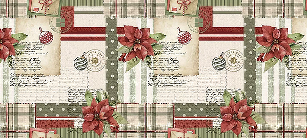 Tricoline digital natal vintage 50x150cm - Un