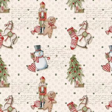 Tricoline digital magia do natal fundo bege 50x150cm - Un