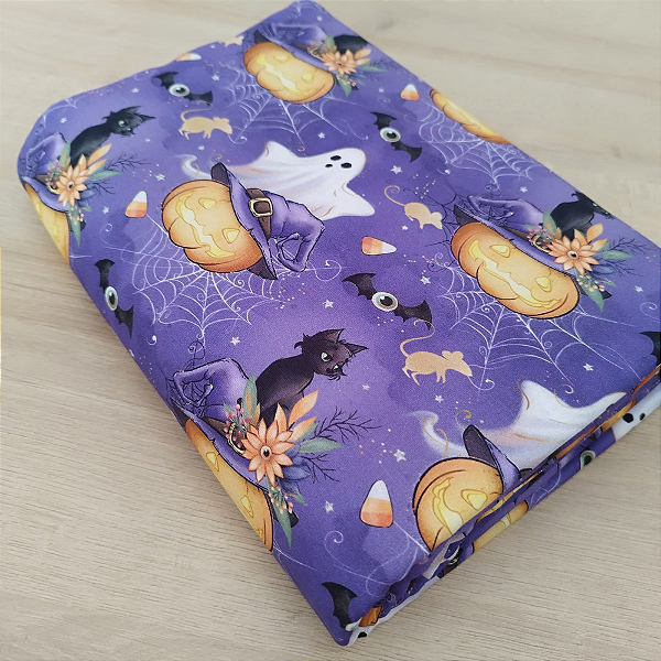 Tricoline Dig. Noite de Halloween fundo roxo 50x150cm - Un