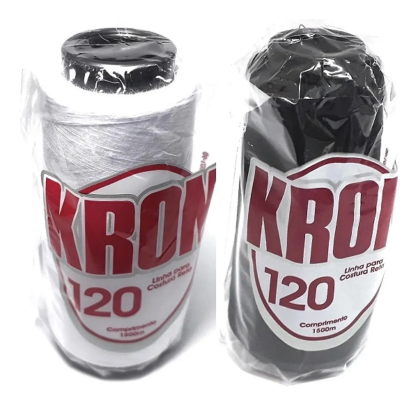 Linha p/ costura 120 Kron c/ 1500 mts preta - Un