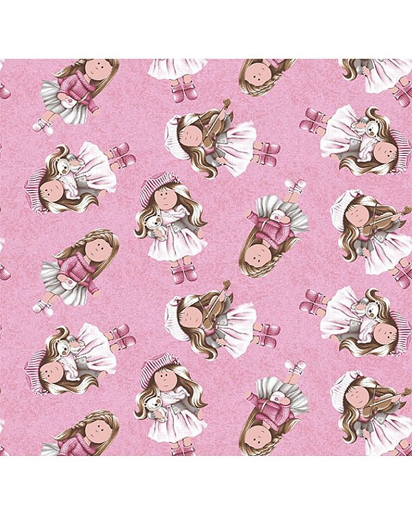 Tricoline estampado gigi rosa 50x150cm - Un