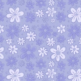 Tricoline floral doodle lavanda 50x150cm - Un