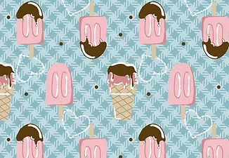 Tricoline sorvetinhos turquesa 50x150cm - Un