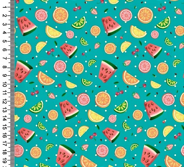 Tricoline digital frutas 50x150cm - Un