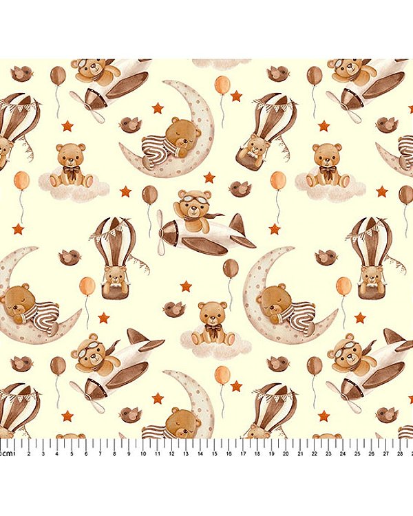 Tricoline digital moon bear 50x150cm - Un