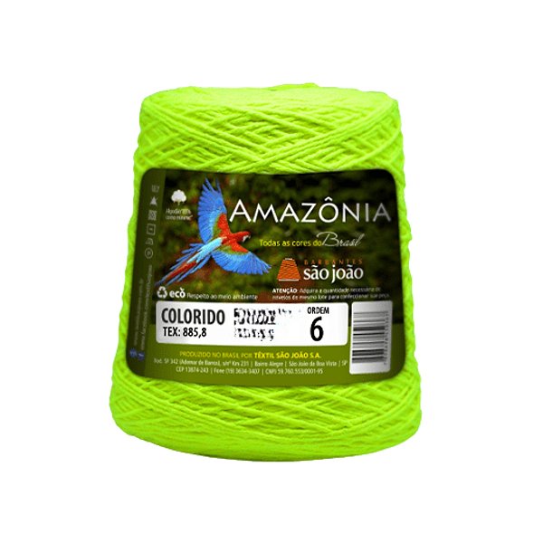 Barbante Amazônia Fio 6 600g São João - Verde Neon - Un