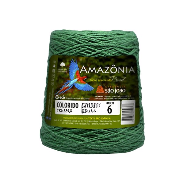 Barbante Amazônia Fio 6 600g São João - Verde Bandeira - Un