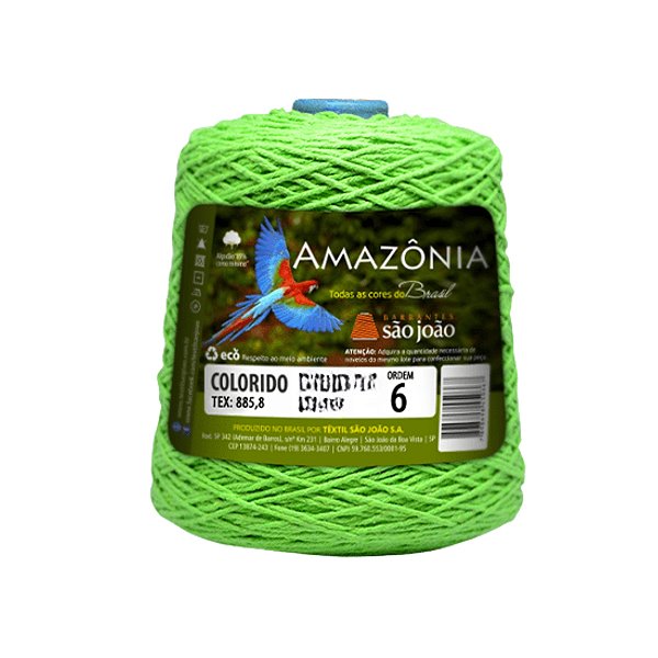 Barbante Amazônia Fio 6 600g São João - Verde Limão - Un