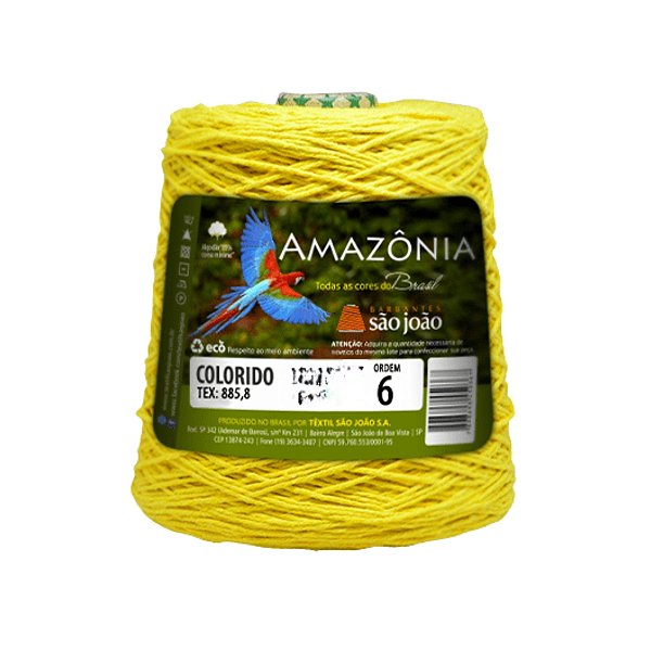Barbante Amazônia Fio 6 600g São João - Amarelo Bebê - Un