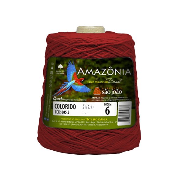 Barbante Amazônia Fio 6 600g São João - Vermelho - Un
