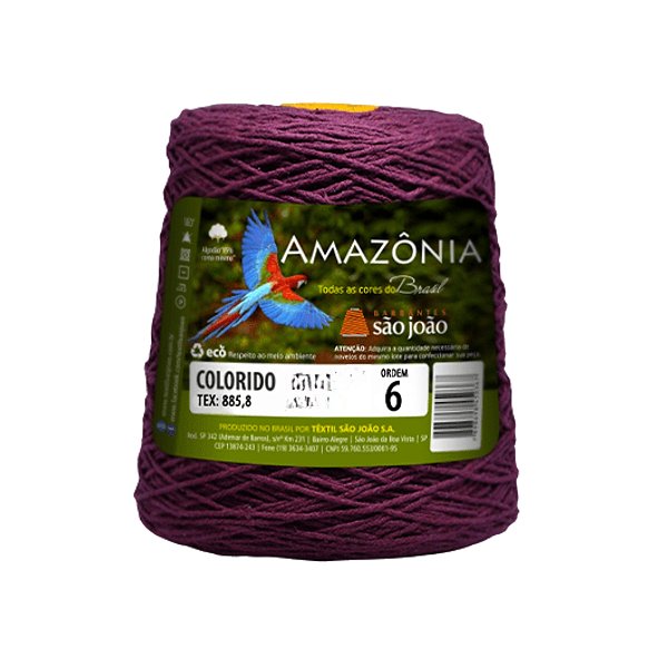 Barbante Amazônia Fio 6 600g São João - Bordô - Un
