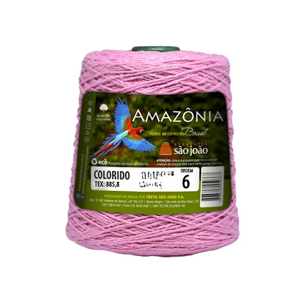 Barbante Amazônia Fio 6 600g São João - Rosa Claro - Un