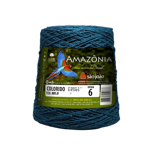 Barbante Amazônia Fio 6 400g São João - Azul Petróleo - Un