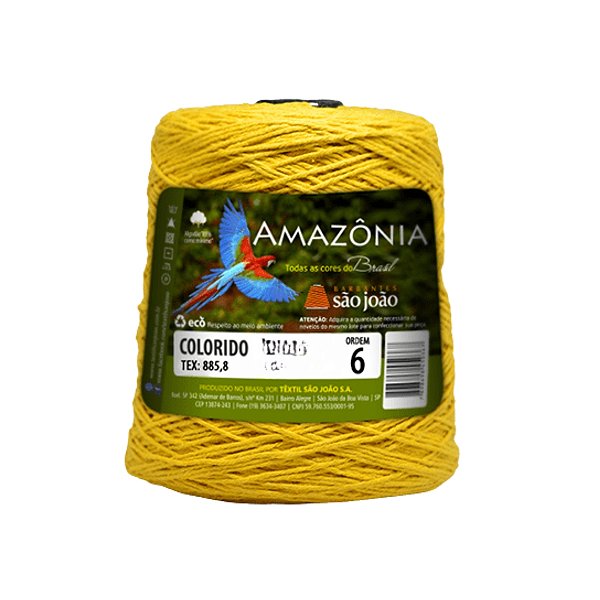 Barbante Amazônia Fio 6 400g São João - Amarelo Ouro - Un