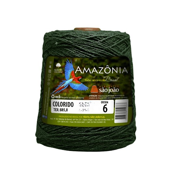 Barbante Amazônia Fio 6 400g São João - Verde Musgo - Un