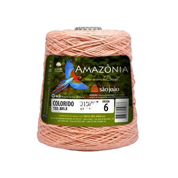 Barbante Amazônia Fio 6 400g São João - Salmão - Un