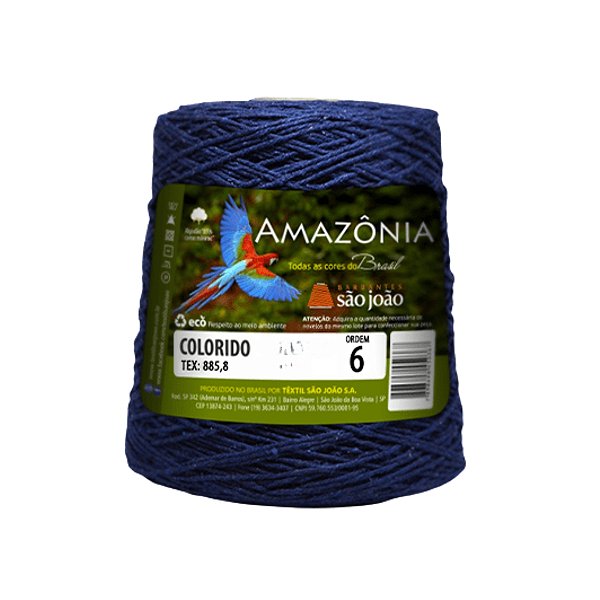 Barbante Amazônia Fio 6 400g São João - Azul Marinho - Un