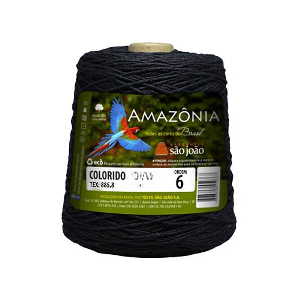 Barbante Amazônia Fio 6 400g São João - Preto - Un
