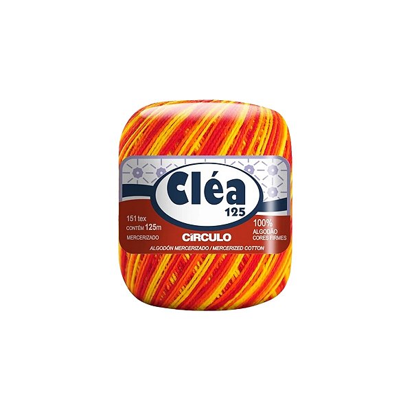 Fio Cléa 125 Círculo 19g - Laranja Mesclado - Un