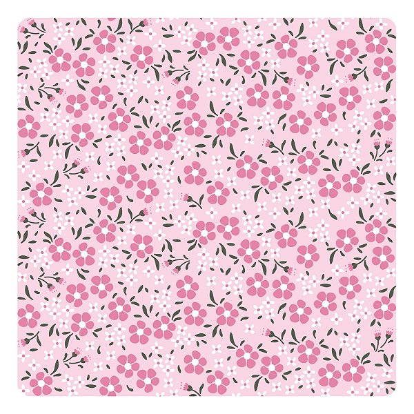 Viés de Algodão Largo Tijuca Peripan Estampado 35mmx20m - C9813 Florzinhas Fundo Rosa