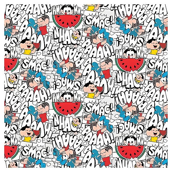 Tecido Tricoline 100% Algodão Turma da Monica 50x150cm - Mônica e Magali