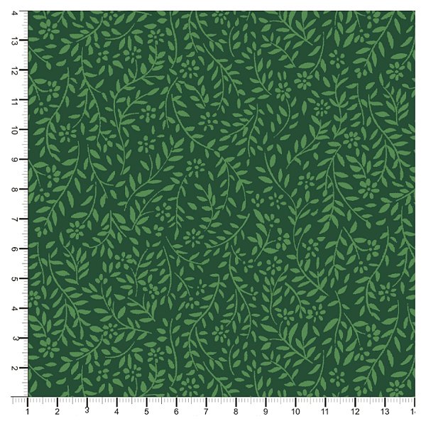 Tecido Tricoline 100% Algodão Folhinhas 50x150cm - Verde