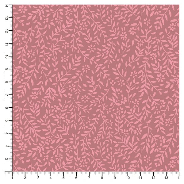 Tecido Tricoline 100% Algodão Folhinhas 50x150cm - Rosa