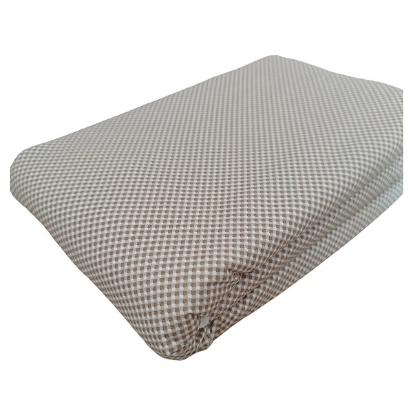Tecido Tricoline 100% Algodão Micro Xadrez 50x150cm - Marrom Claro