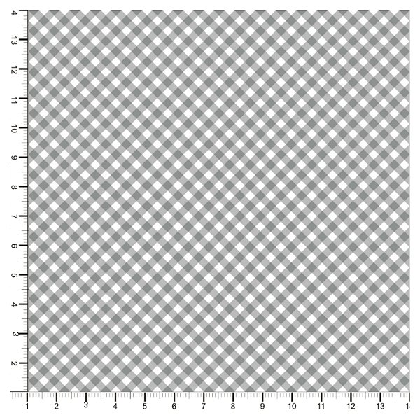 Tecido Tricoline 100% Algodão Micro Xadrez 50x150cm - Cinza Claro