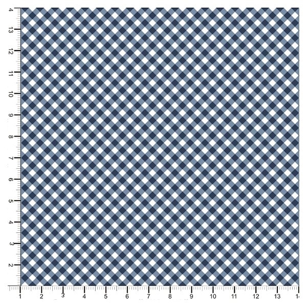 Tecido Tricoline 100% Algodão Micro Xadrez 50x150cm - Azul Escuro