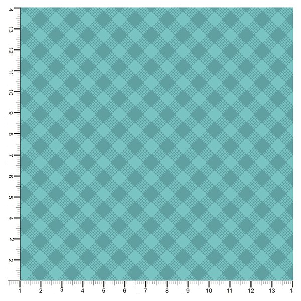 Tecido Tricoline 100% Algodão Xadrez 50x150cm - Azul Claro