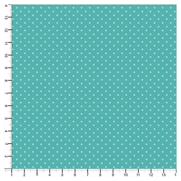 Tecido Tricoline 100% Algodão Poá 50x150cm - Turquesa