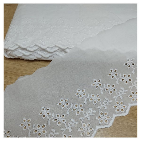 Bordado Inglês Branco 110mm x 13,7m