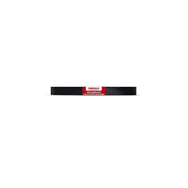 Fita Cetim Circulo 7mm x 10m N.01 Preto - Un