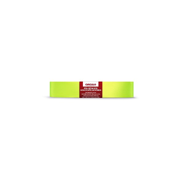 Fita Cetim Circulo 15mm x 10m N.03 Verde Neon - Un