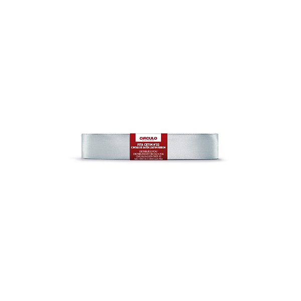 Fita Cetim Circulo 15mm x 10m N.03 Prata - Un