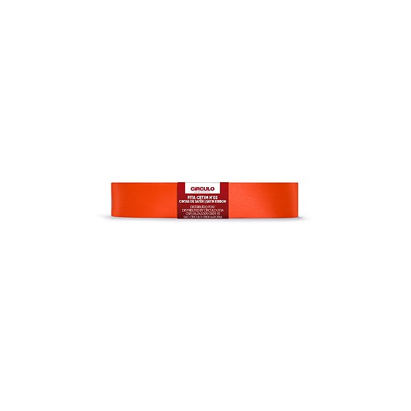 Fita Cetim Circulo 15mm x 10m N.03 Laranja Neon - Un